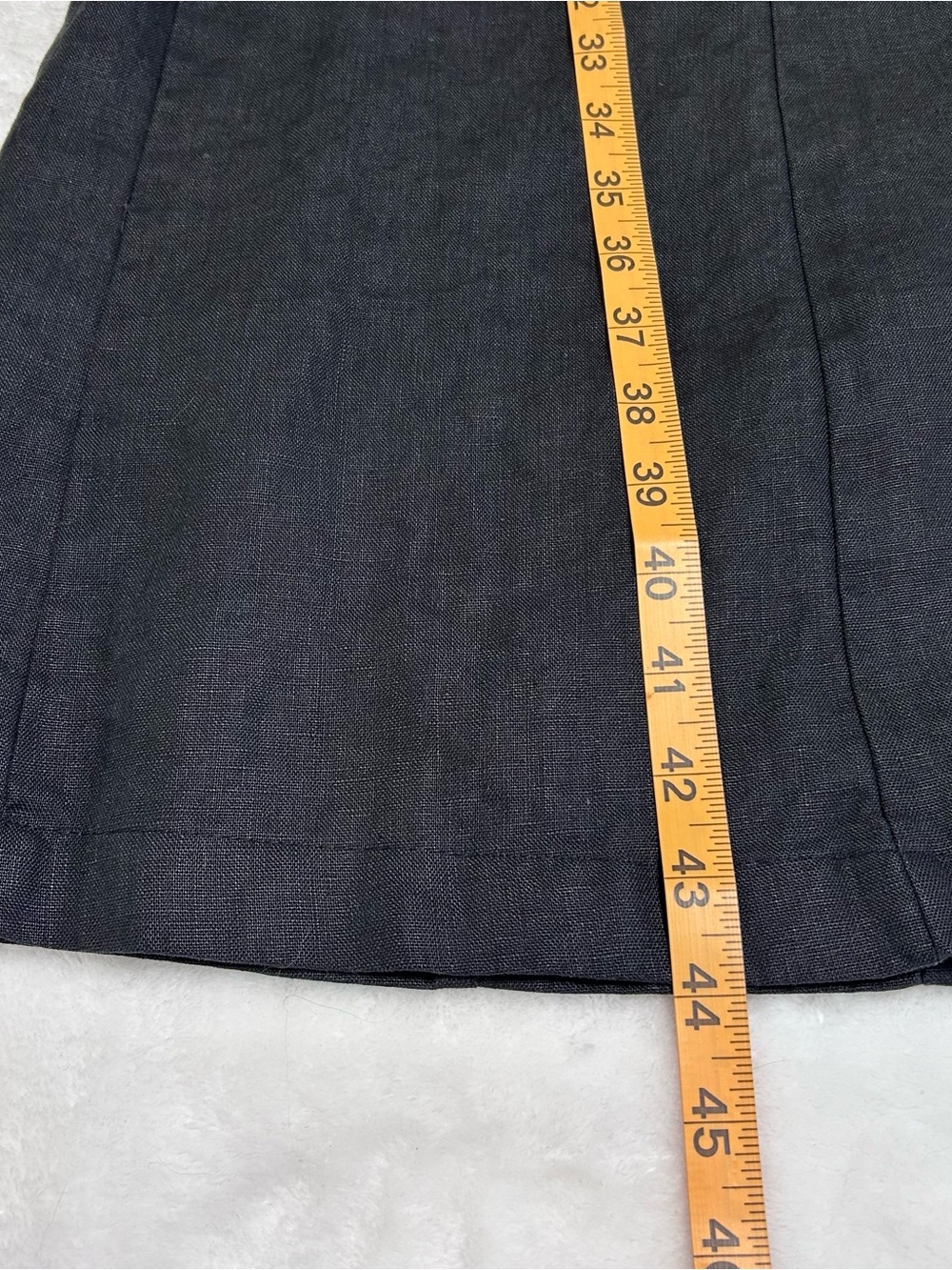 Weekend Choices Black 100% Linen Sleeveless Tank Shift Dress Side Zip Size Med - Picture 7 of 8